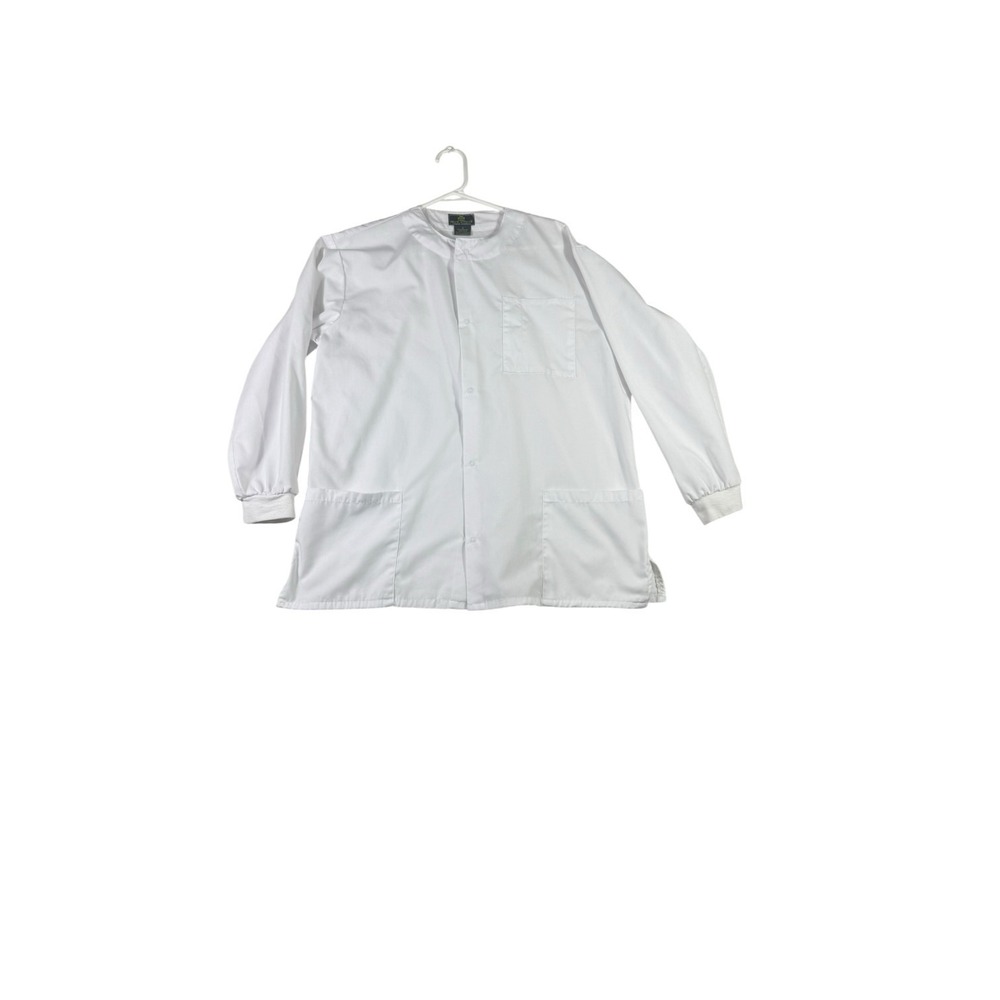 Natural Uniforms, White Snap Front Medical Scrub Jacket